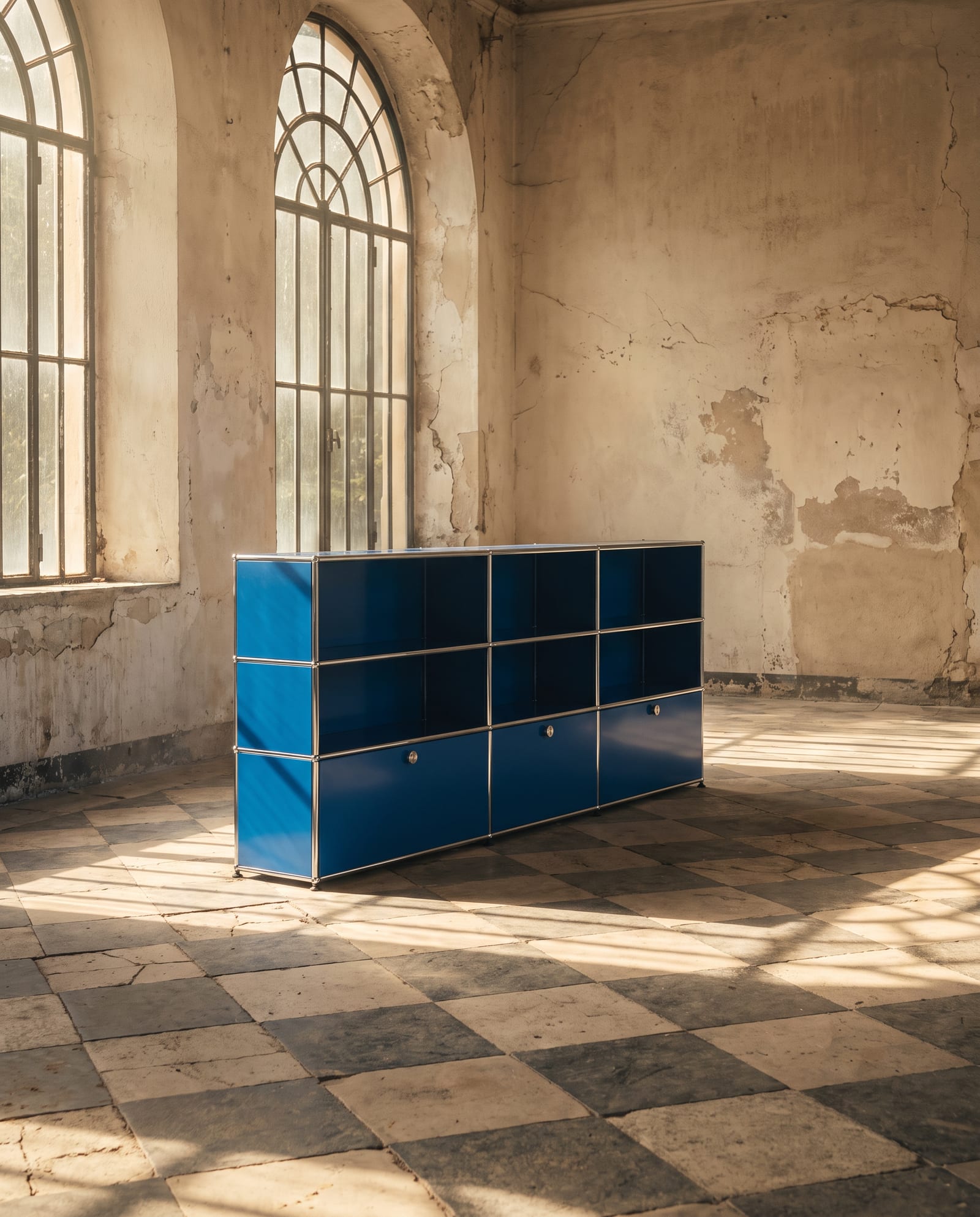 Haller Sideboard M in Enzianblau, aufgenommen: Orangerie